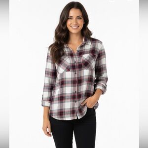 Love Potion medium red flannel button down shirt